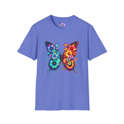 Colorful Floral Butterfly Adult T-shirt