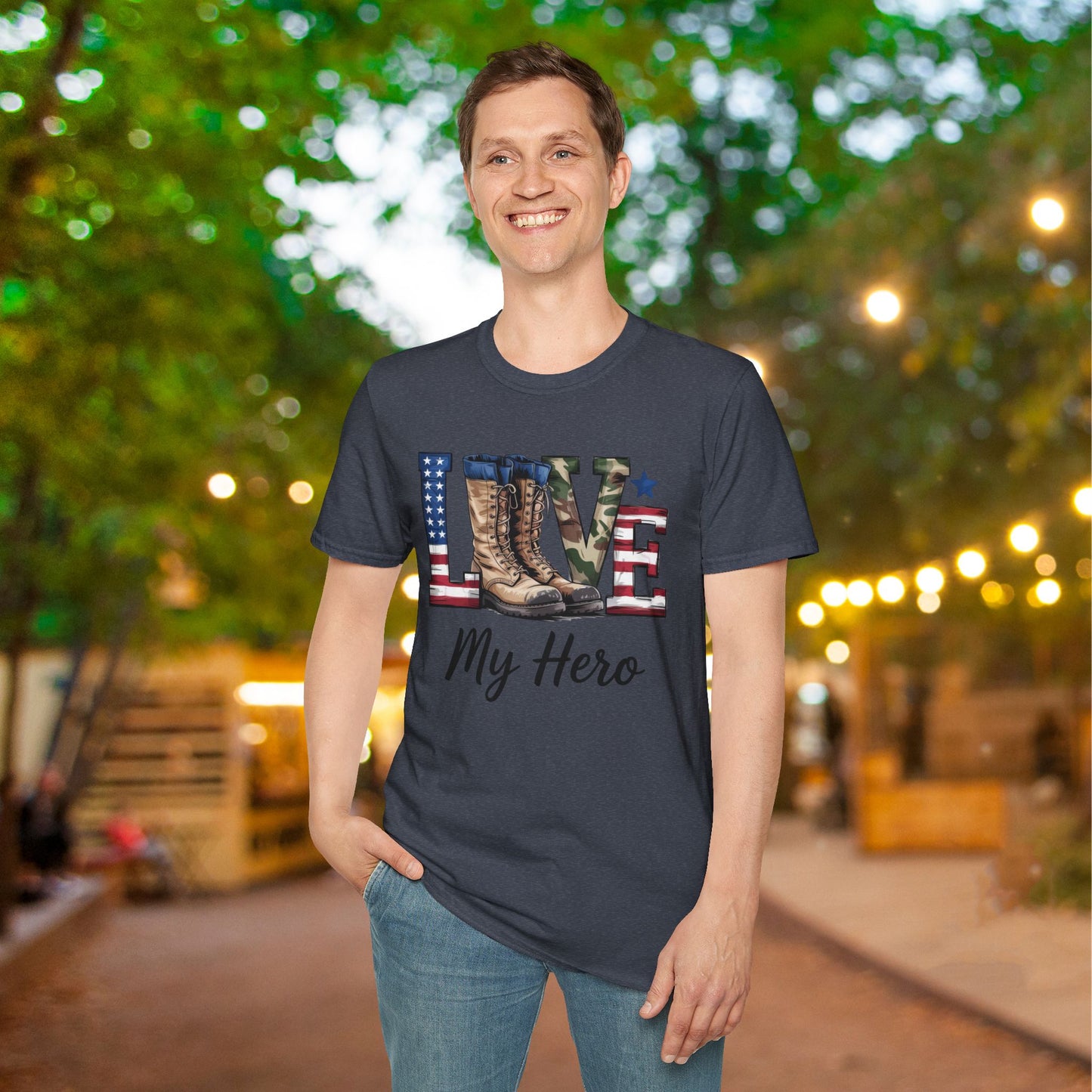 Love My Hero (Military Boots) Adult T-Shirt