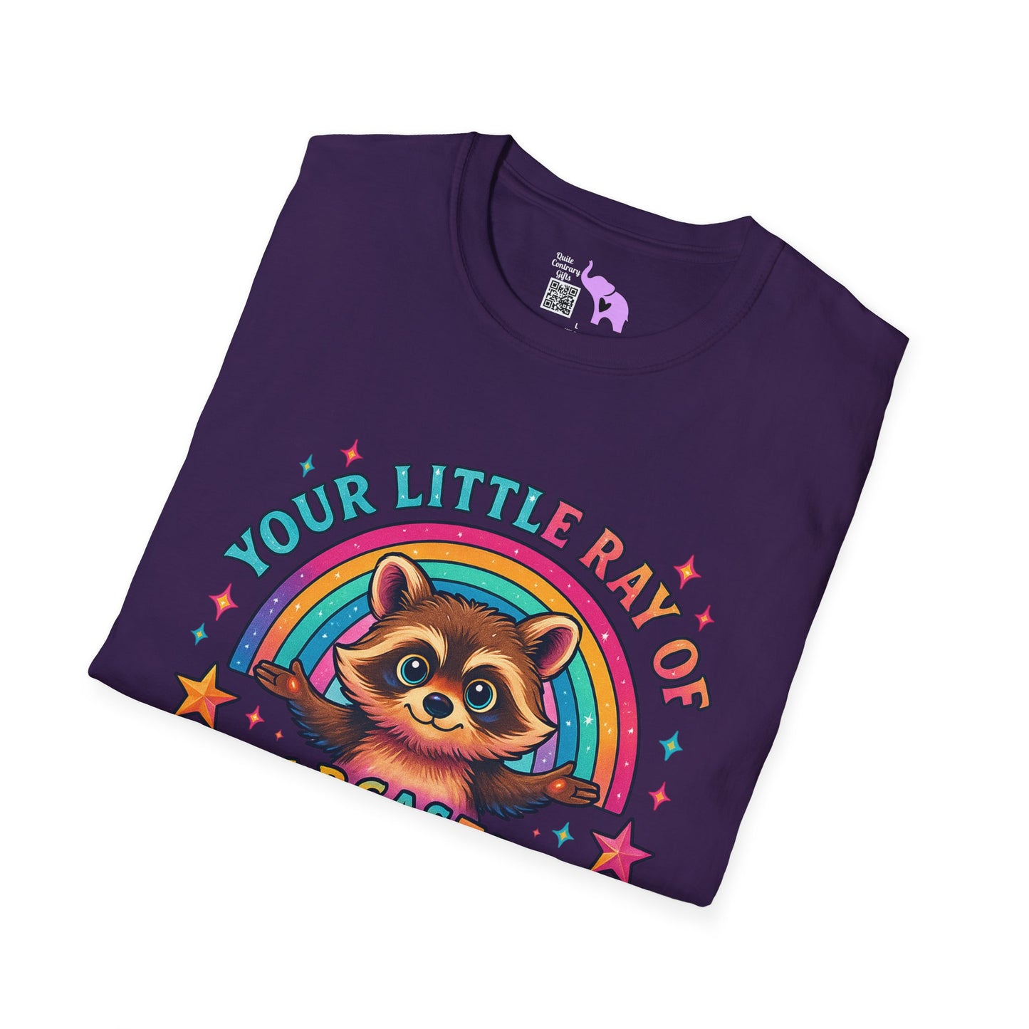 Your Little Ray of Sarcastic Sunshine is Here (Racoon) Adult T-shirt