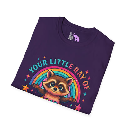 Your Little Ray of Sarcastic Sunshine is Here (Racoon) Adult T-shirt