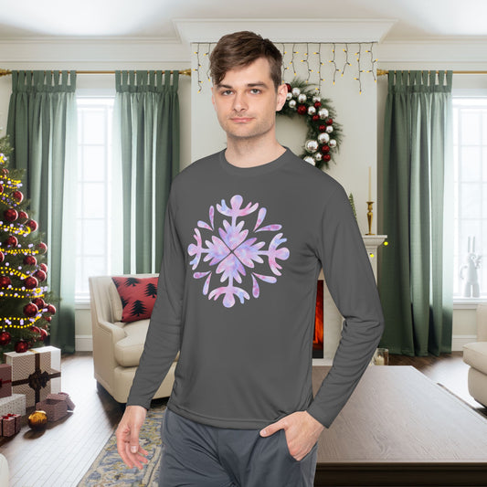 Large Snowflake 3 Adult Long Sleeve Tee