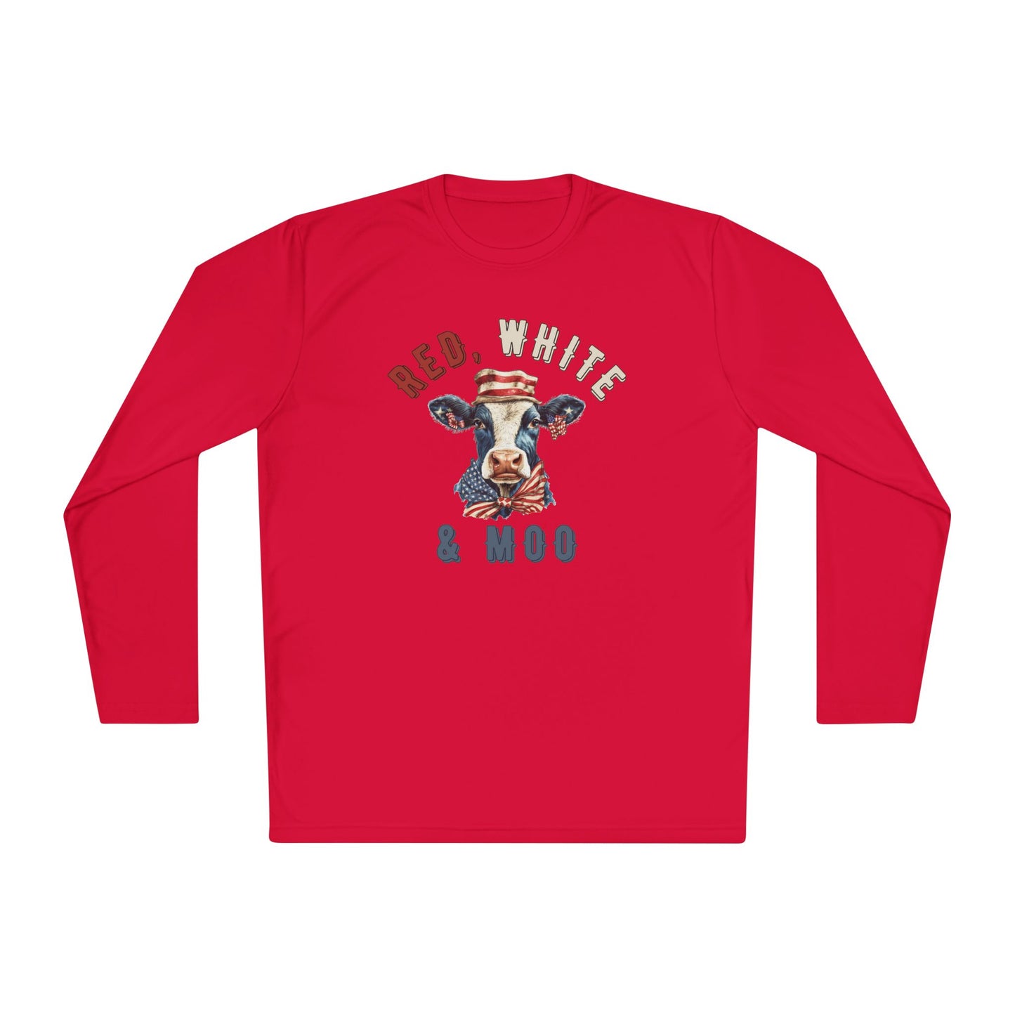 Red, White, & Moo Adult Long Sleeve Tee