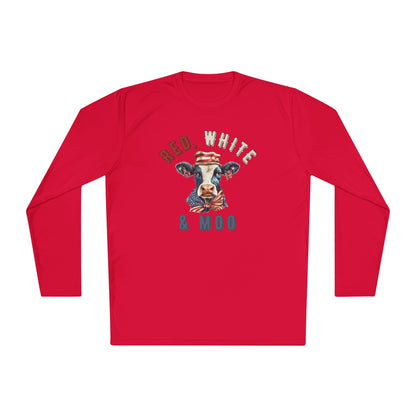 Red, White, & Moo Adult Long Sleeve Tee