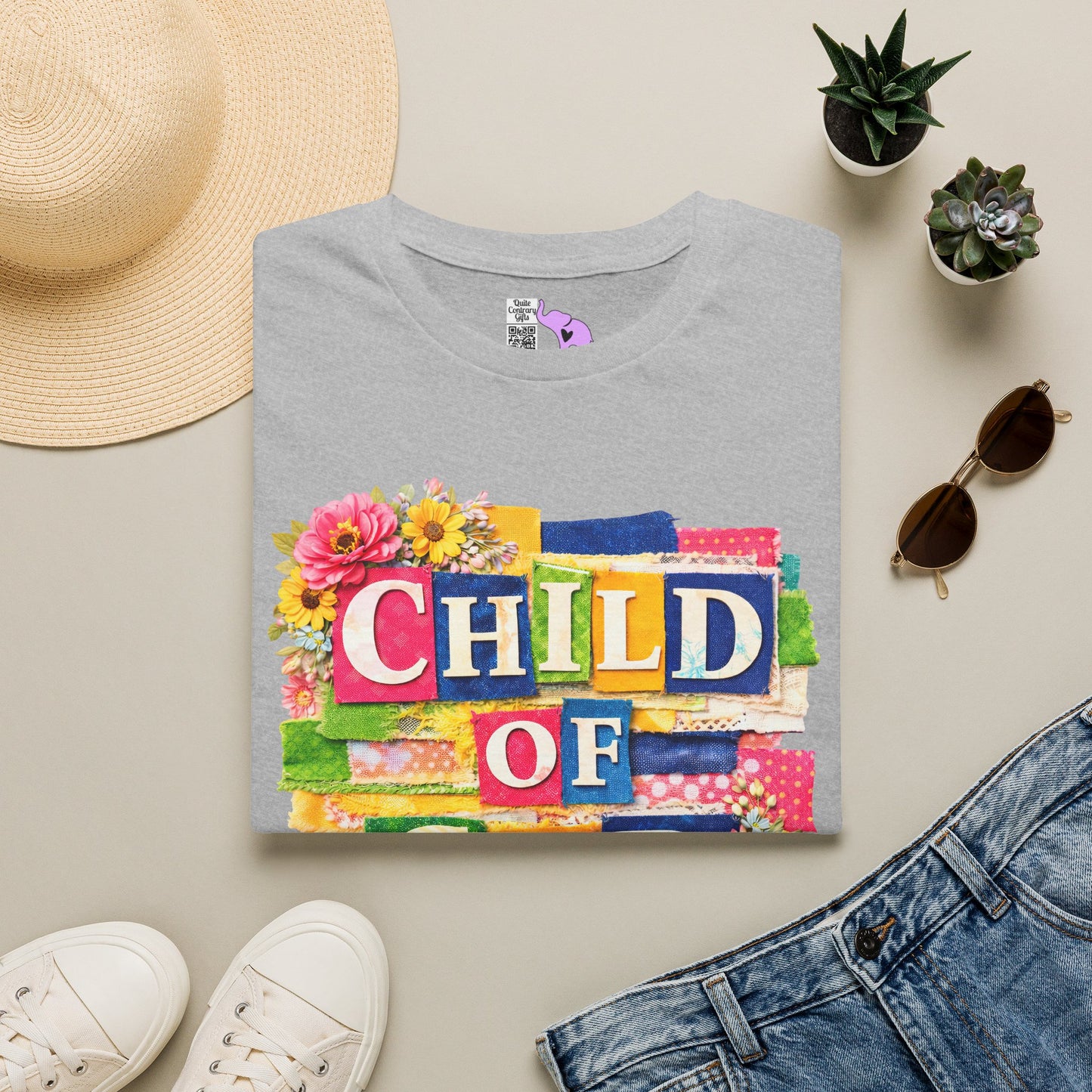 Child of God (Lace Collage) Adult T-shirt