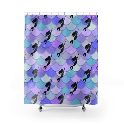 Mermaid w/Pink/Purple Scales Shower Curtain