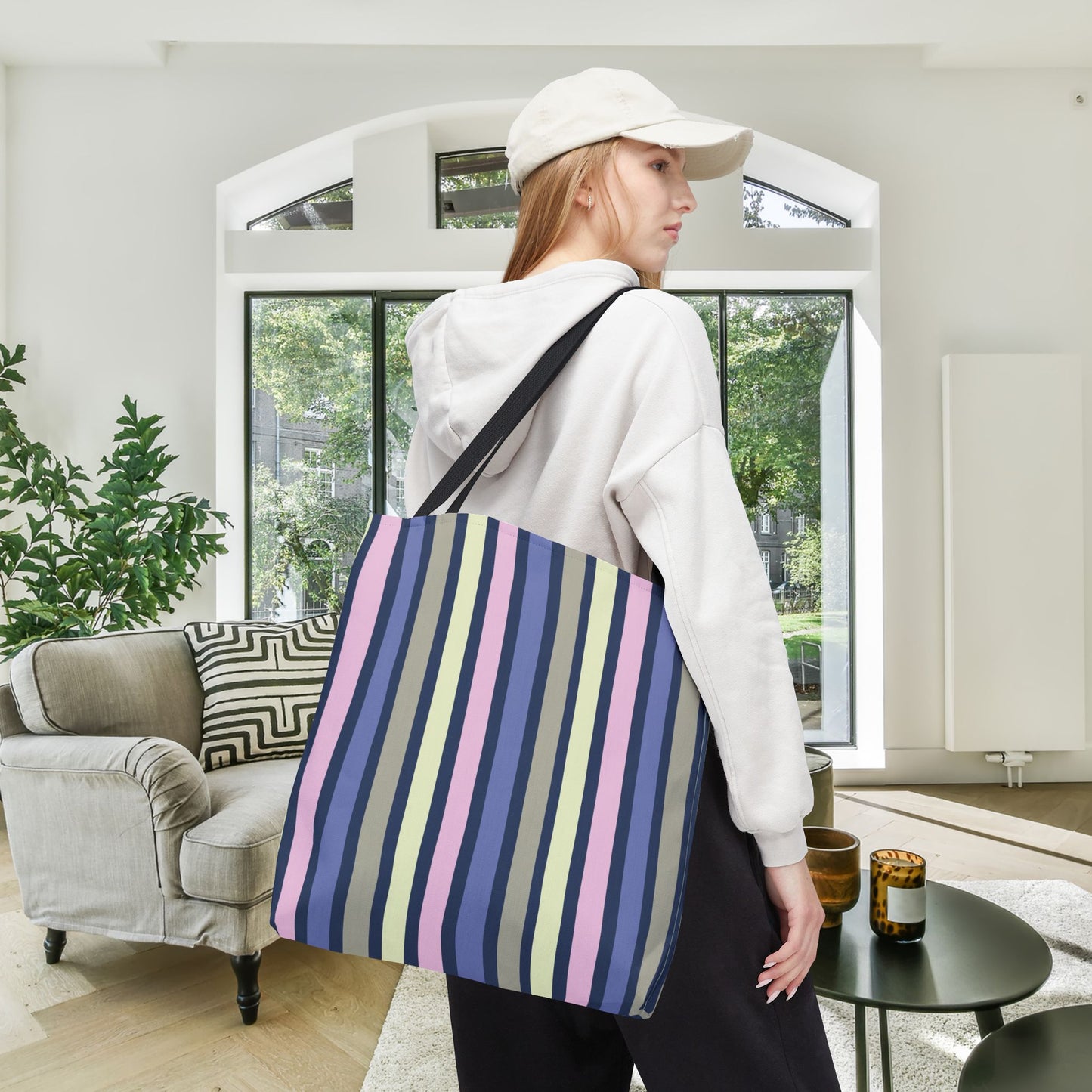 Earthy Stripes Canvas Tote Bag
