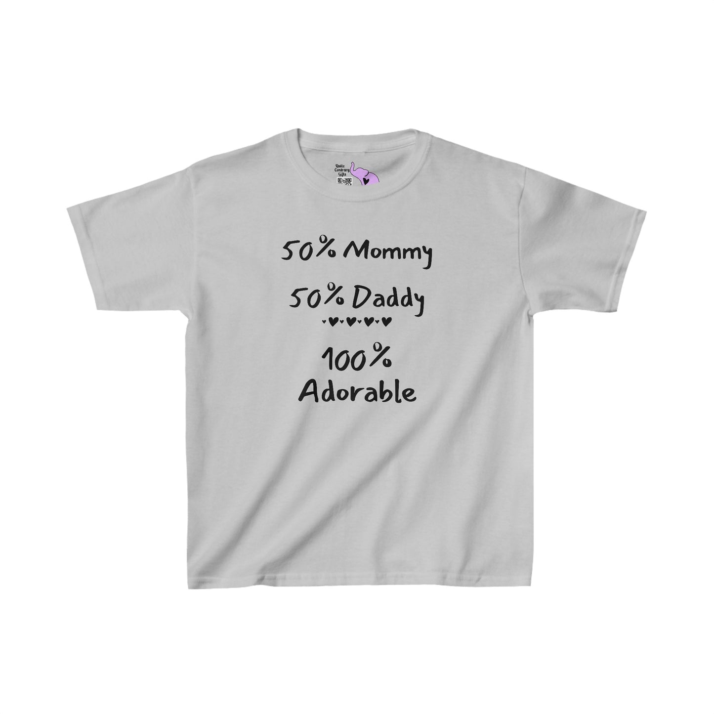 50% Mommy 50% Daddy 100% Adorable Kids Heavy Cotton™ Tee