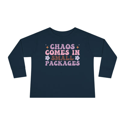 Chaos Comes In Small Packages Toddler Long Sleeve Tee