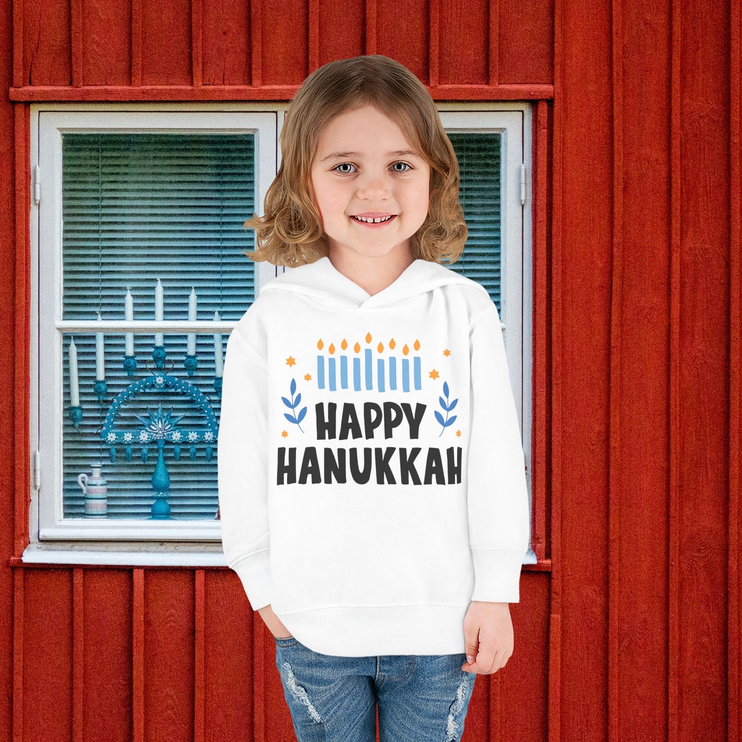 Happy Hanukkah 5 Toddler Pullover Fleece Hoodie