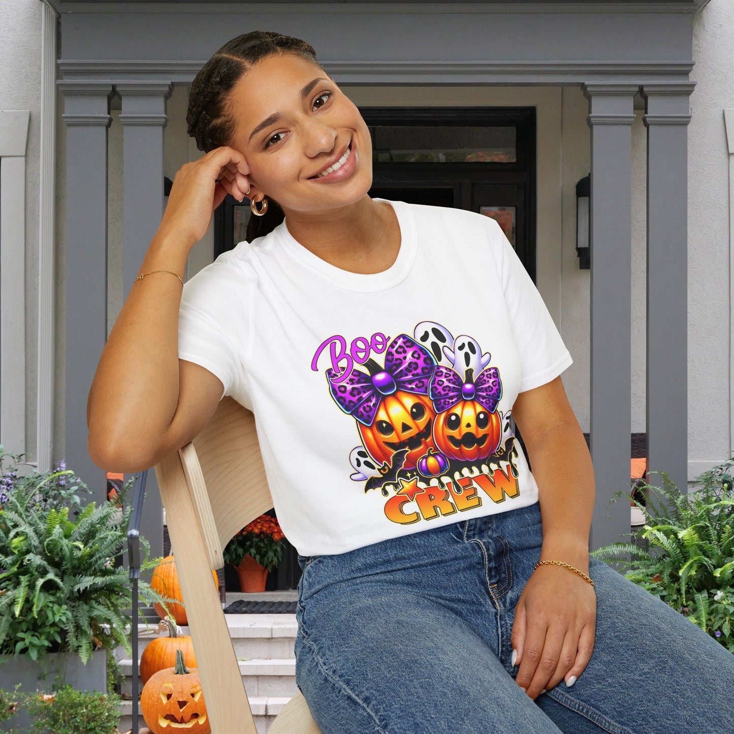 Cute Boo Crew Adult T-shirt