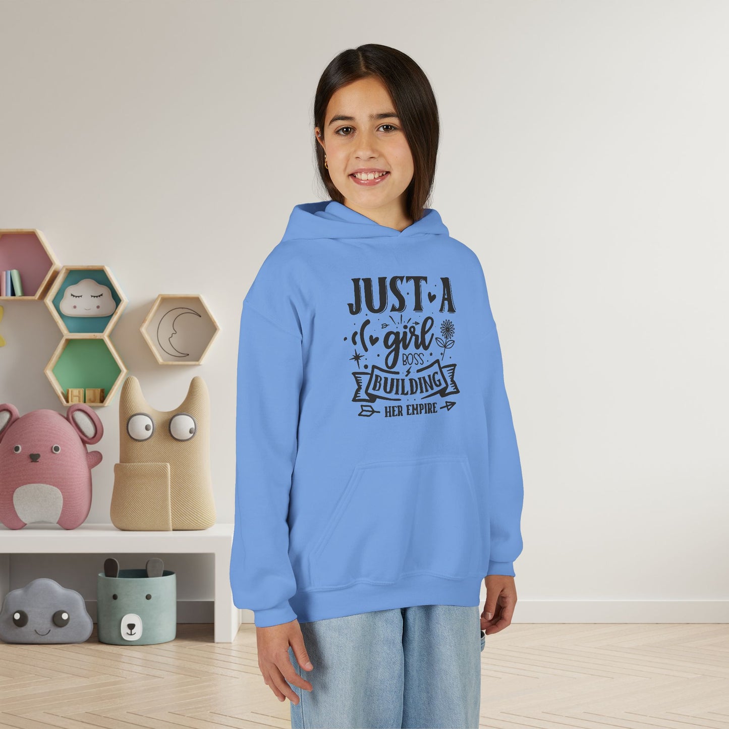 Just A Girl Boss Building Her Empire Youth Heavy Blend Hoodie