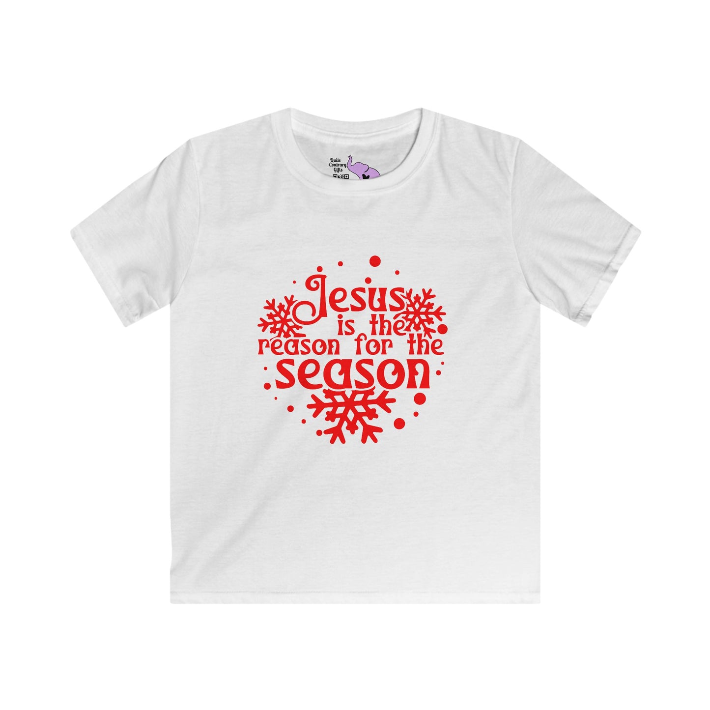 Jesus Is The Reason For The Season Snowflake Youth Softstyle Tee