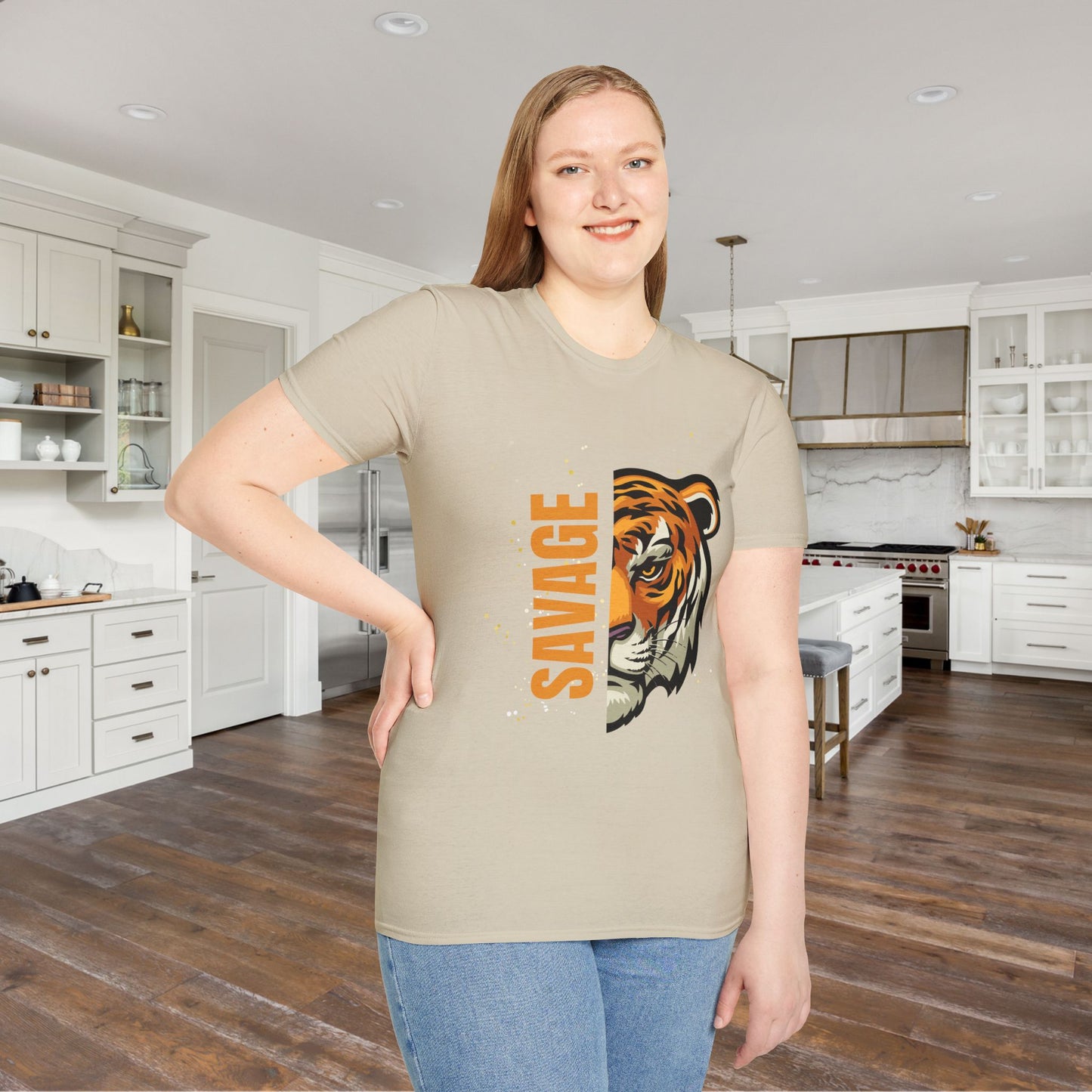 Savage Tiger Adult T-shirt
