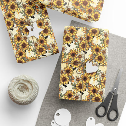 Honecombs & Sunflowers Wrapping Paper