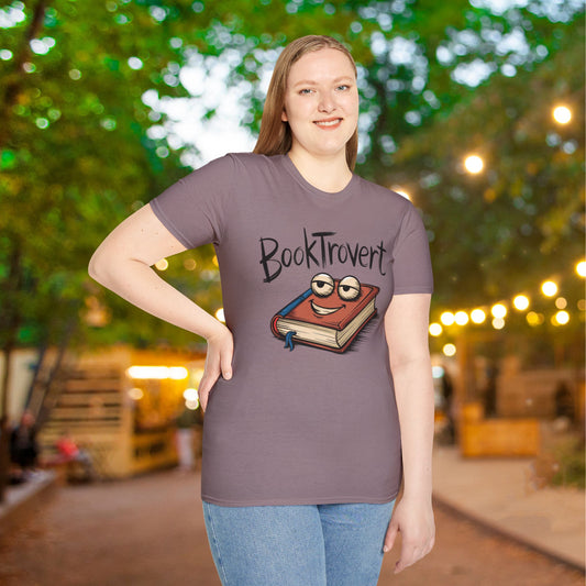 Booktrovert (Cartoonish Book) Adult T-shirt