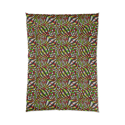 Warped Yellow/Green Checkered Comforter