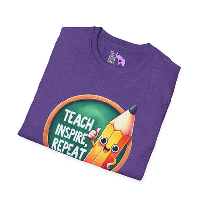 Teach Inspire Repeat Adult T-shirt