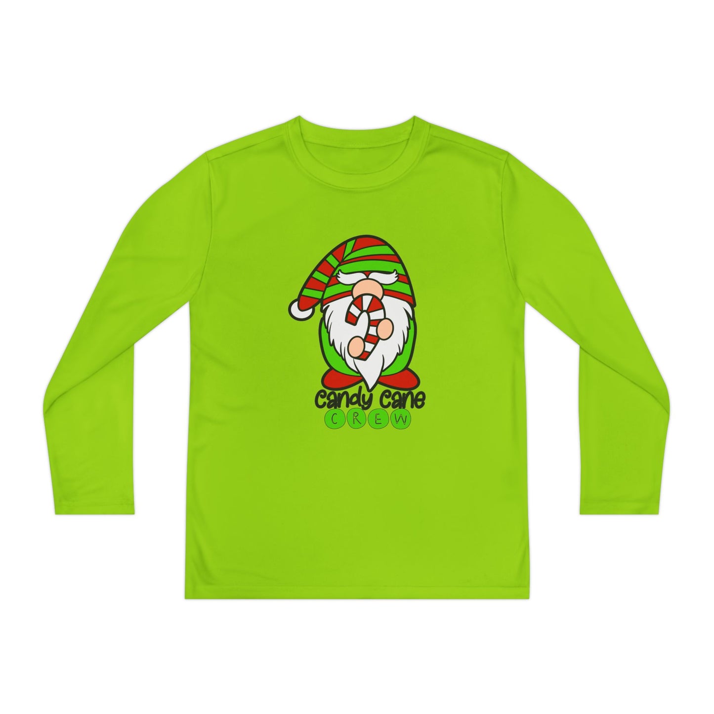 Candy Cane Crew Gnome Youth Long Sleeve Tee