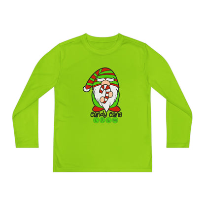 Candy Cane Crew Gnome Youth Long Sleeve Tee