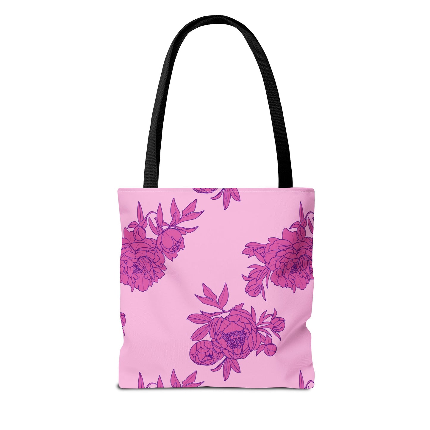 Bubblegum Bloom Peonies Canvas Tote Bag