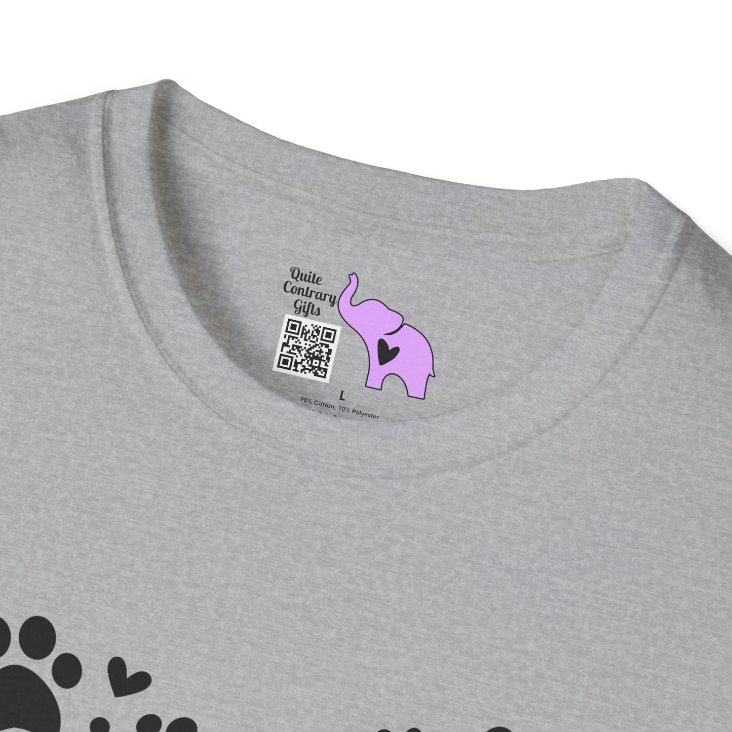 Paw Print Heart Adult T-shirt