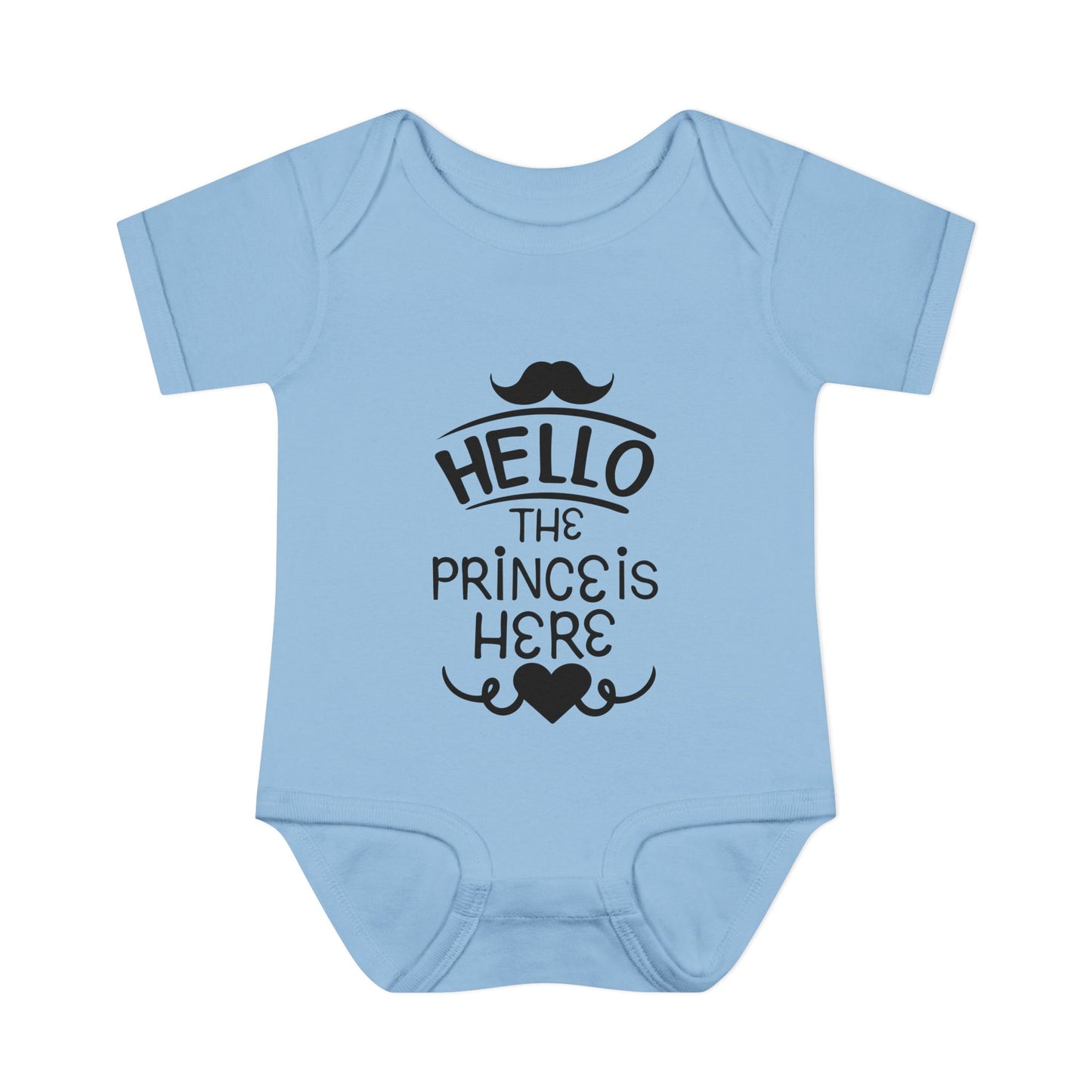 Hello The Prince Is Here Infant Baby Rib Bodysuit
