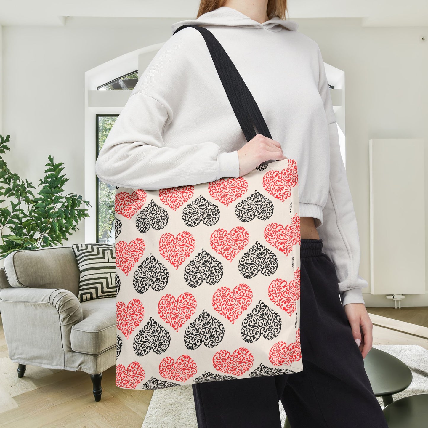 Rustic Hearts Canvas Tote Bag