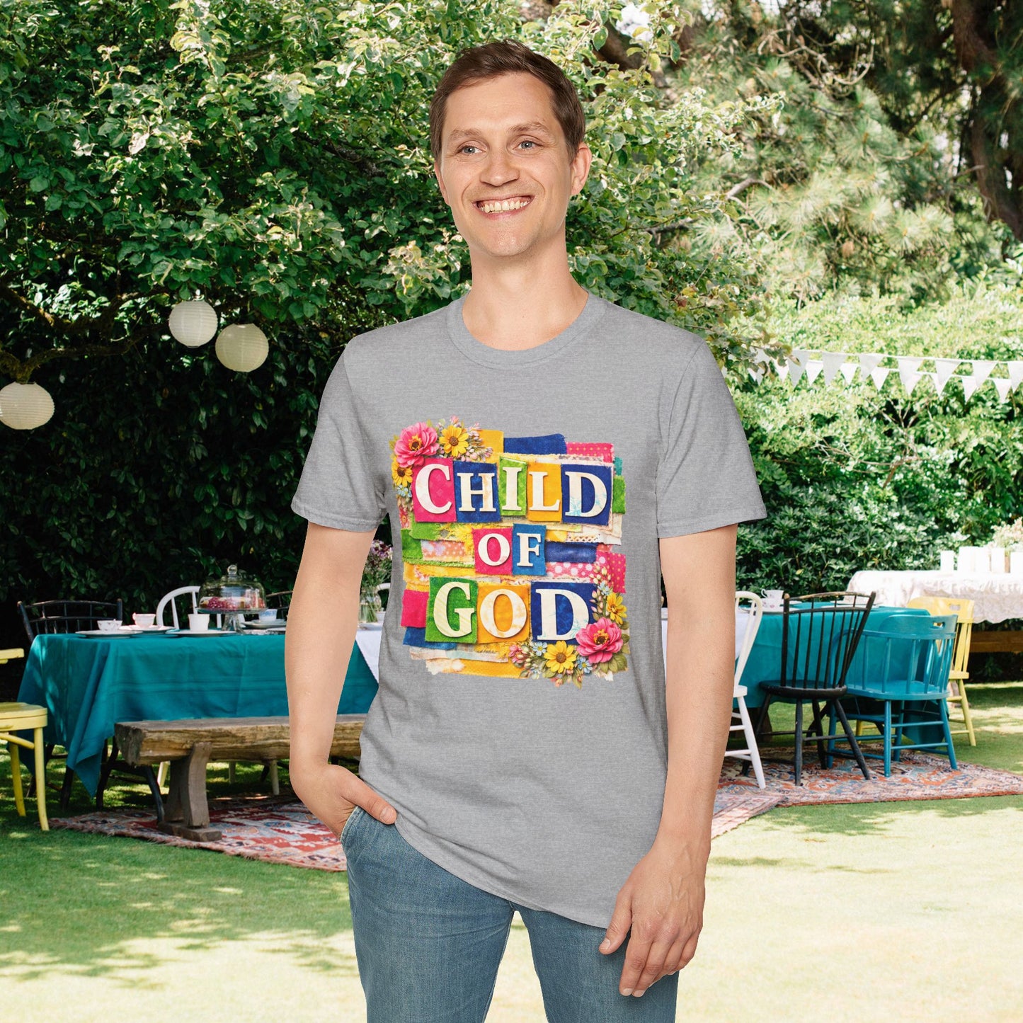 Child of God (Lace Collage) Adult T-shirt