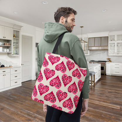 Simple Hearts Canvas Tote Bag