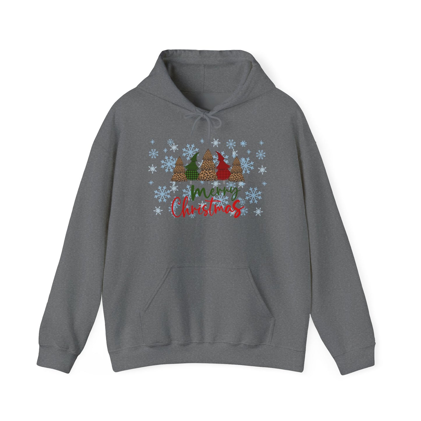 Merry Christmas Checkered Trees Adult Heavy Blend™ Hoodie