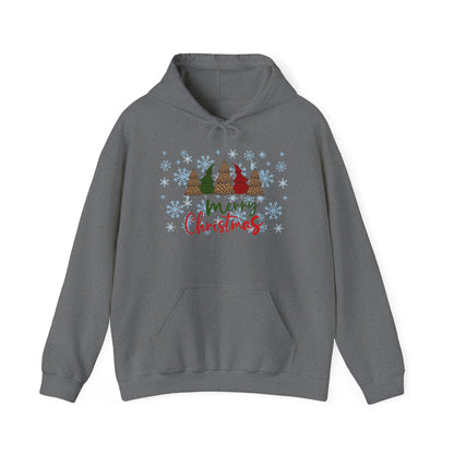 Merry Christmas Checkered Trees Adult Heavy Blend™ Hoodie