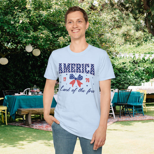 America Land of the Free 1776 Adult T-shirt