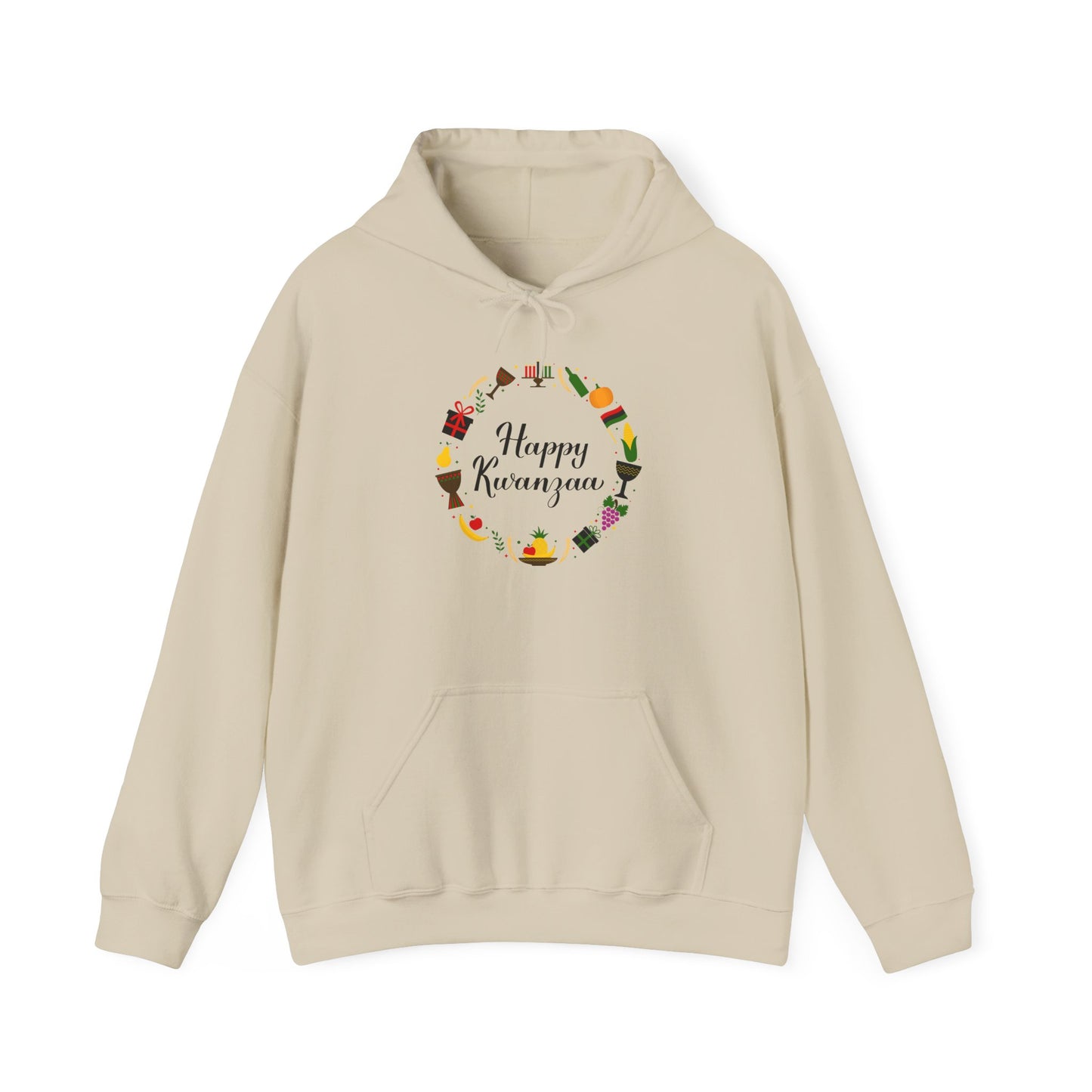 Happy Kwanzaa Wreath Adult Heavy Blend™ Hooded Sweatshirt