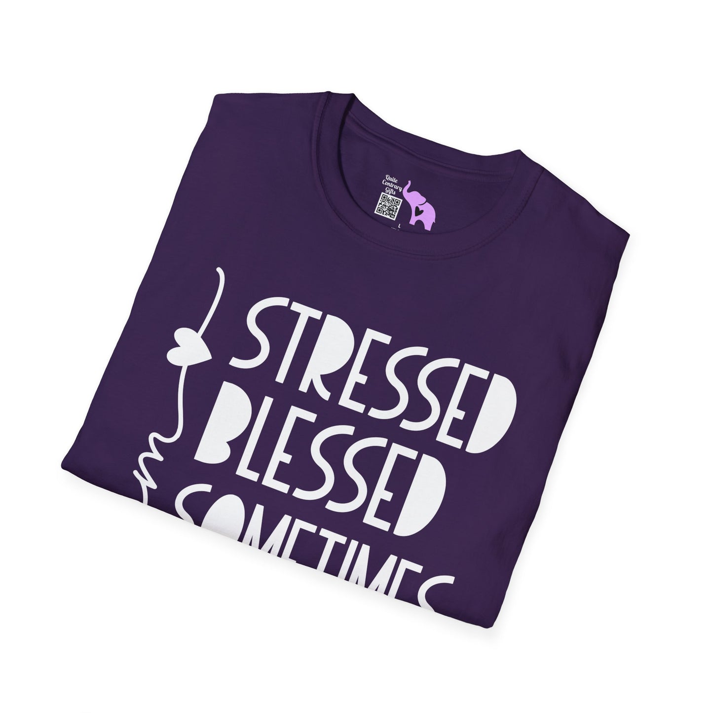 Mama Stressed Blessed Sometimes A Mess Adult T-shirt