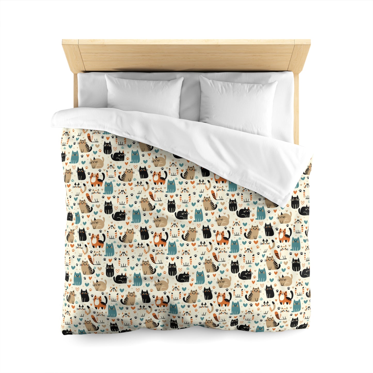 Whiskered Wonders Microfiber Duvet Cover