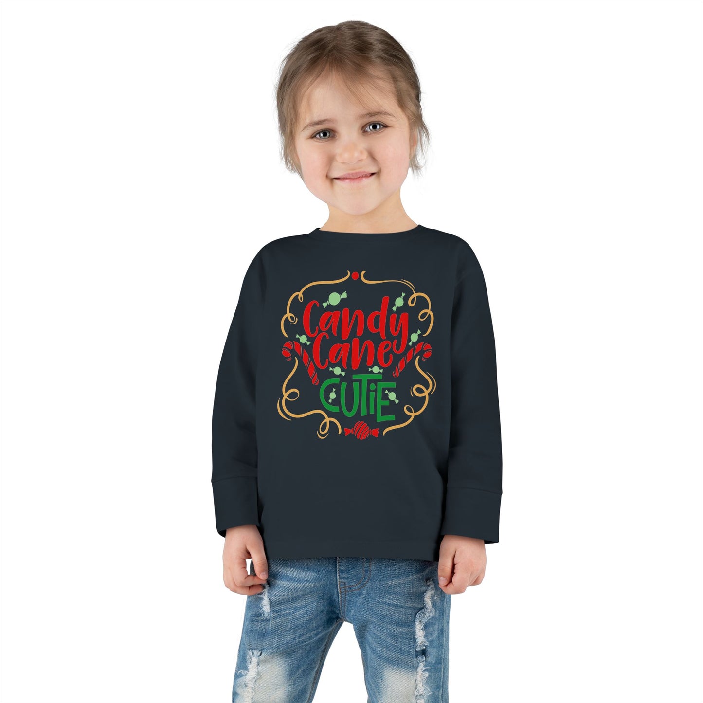 Candy Cane Cutie Toddler Long Sleeve Tee