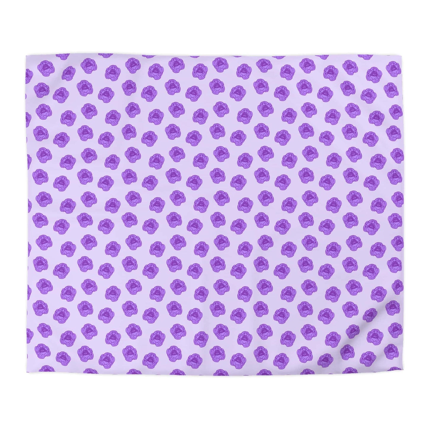 Lilac Mist Peonies Microfiber Duvet Cover