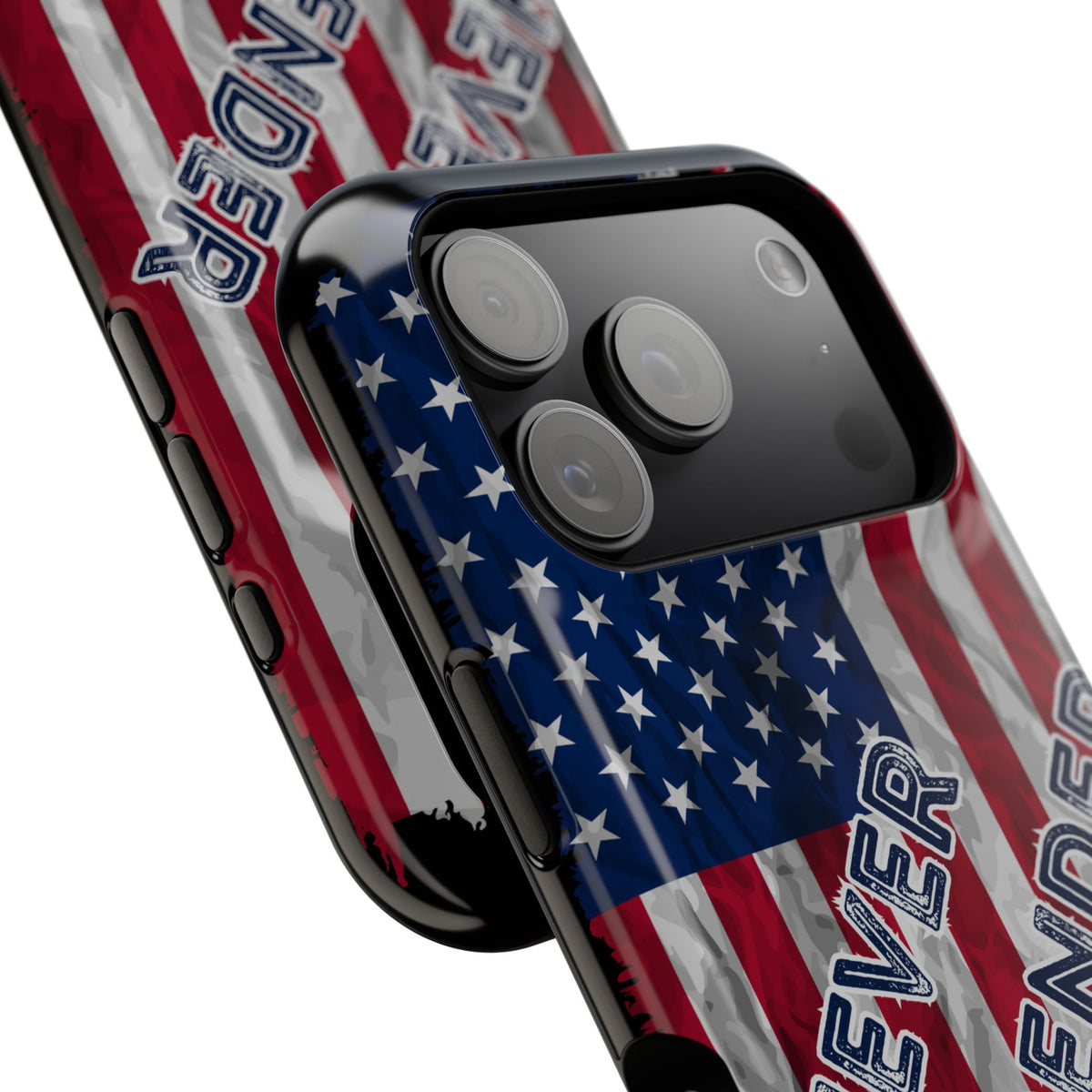 Never Surrender American Flag MagSafe® Compatible Tough Case for iPhone