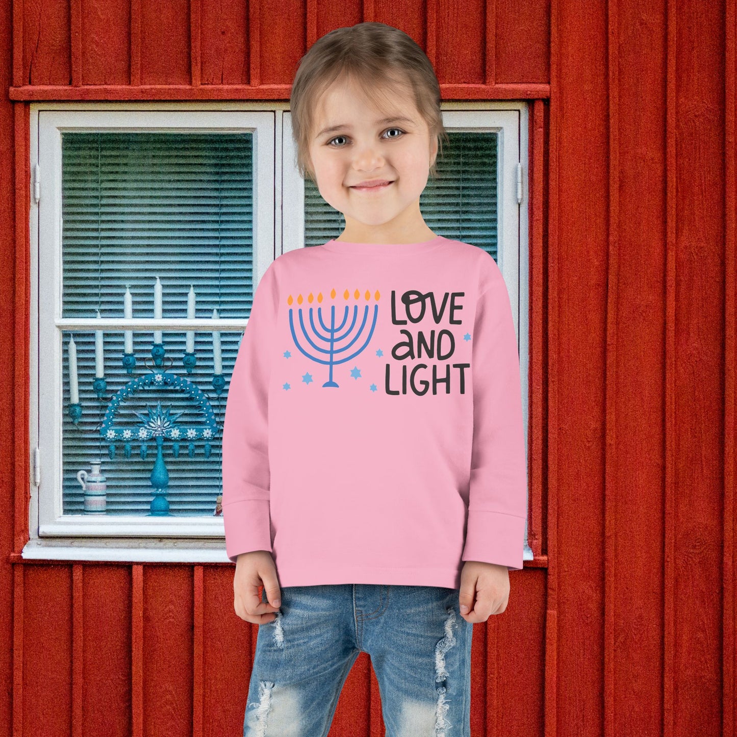 Hanukkah Love & Light Toddler Long Sleeve Tee