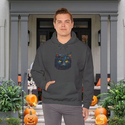 Creepy Black Cat 15 Heavy Blend™ Hooded Sweatshirt