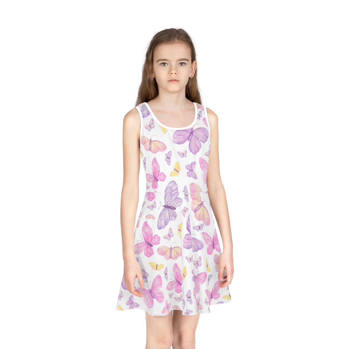 Pastel Butterfly Dreams Girls' Sleeveless Sundress