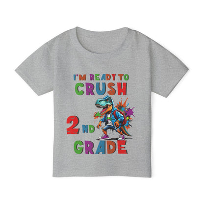 I'm Ready to CRUSH 2nd Grade Dinosaur Heavy Cotton™ Toddler T-shirt