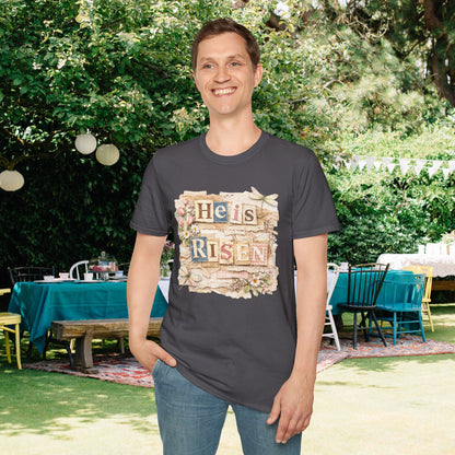 He Is Risen (Lace Collage) Adult T-shirt