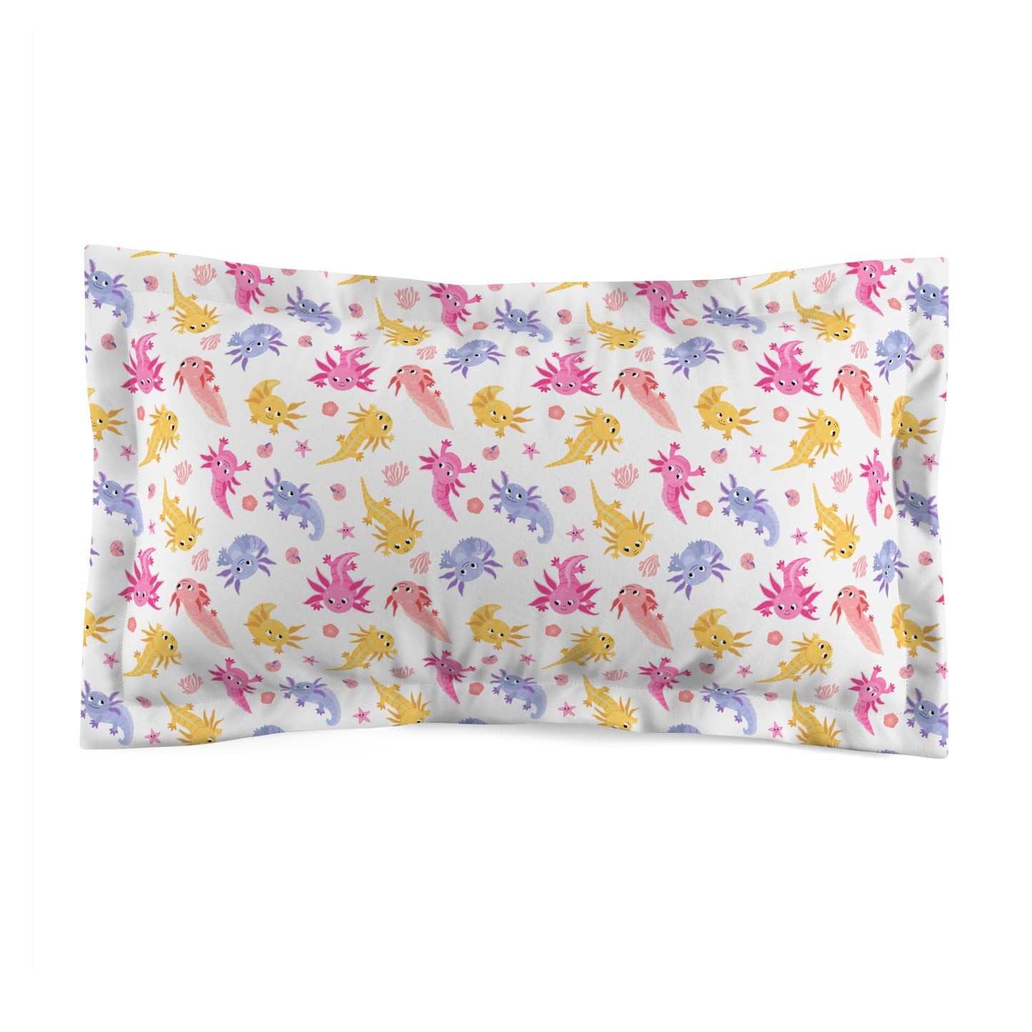 Axolotl Whimsy Microfiber Pillow Sham