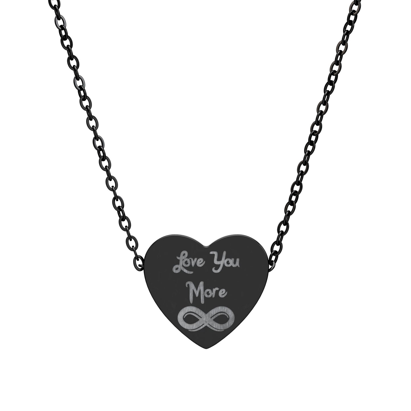 Layered Infinity Personalized Engraved Heart Necklace