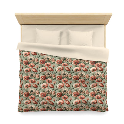 Blushing Poppy Microfiber Duvet Cover