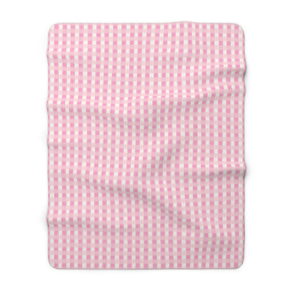 Dreamy Rose Gingham Fleece Blanket