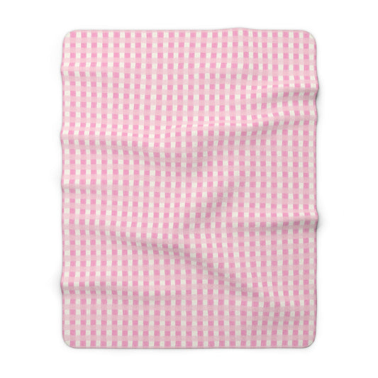 Dreamy Rose Gingham Fleece Blanket