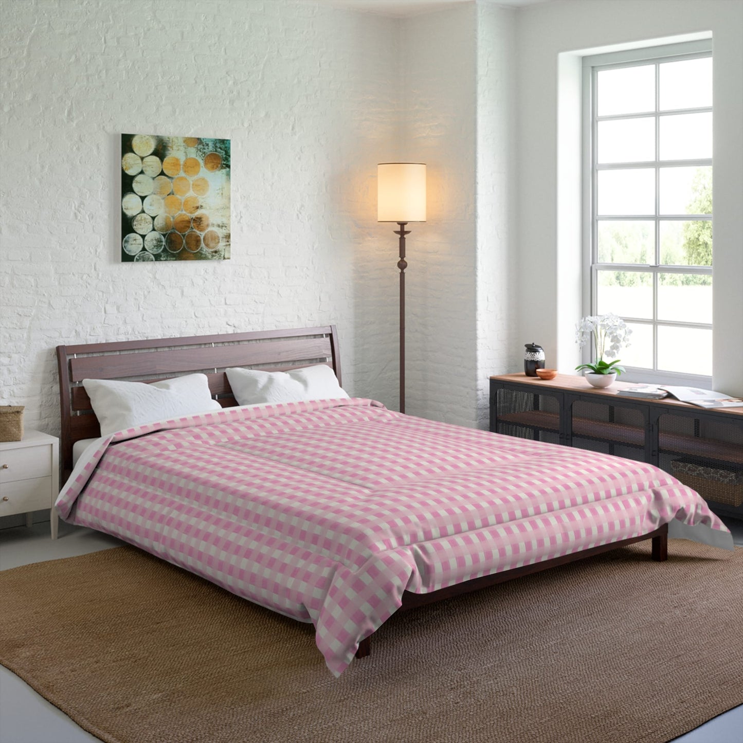 Dreamy Rose Gingham Comforter