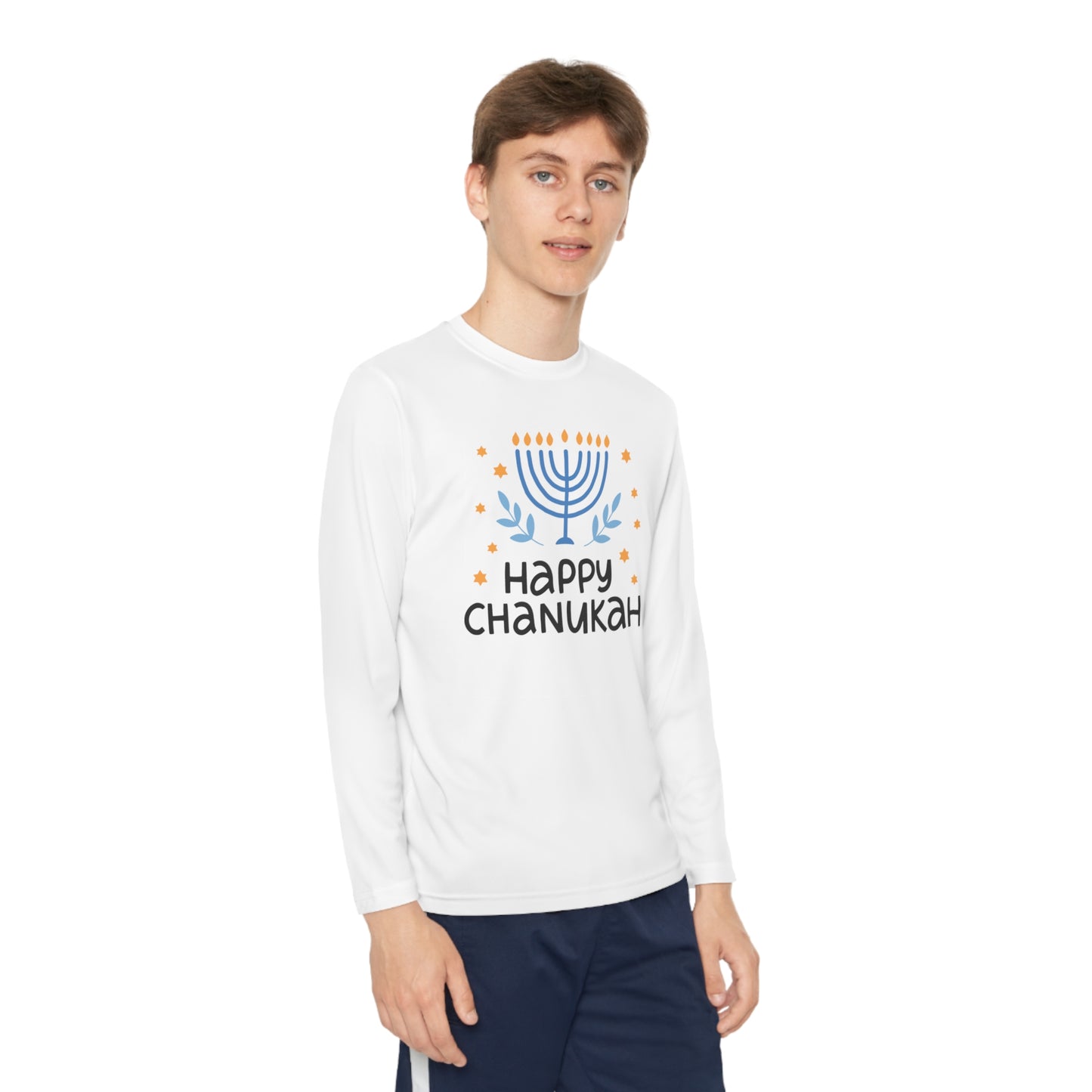 Happy Chanukah Youth Long Sleeve Tee